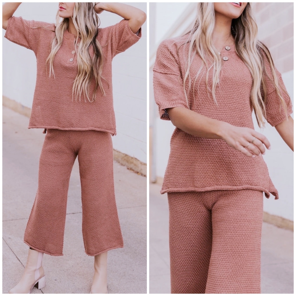 VERY J Olive Green Chic 2-Piece Knitted Sweater Top And Pants Set - Picture 5 of 7